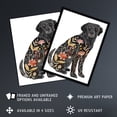 thumbnail image 2 of Artery8 Floral Pattern Black Labrador Dog Lover Design Living Room Unframed Wall Art Print Poster Home Decor Premium, 2 of 3