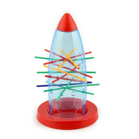 Board Games Toys Mosunx Kids Tumbling Rocket Spaceship Board Game Desktop Toy Pull Out Sticks Fun Toy ()