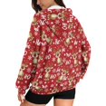 thumbnail image 2 of Garronmavis Christmas Reindeer Women Full Zip Up Oversized Sweatshirts Smooth Loose Womens Fashion Tops Hoodies Washable Casual Long Sleeve Outerwear Winter Outfit with Pocket, 2 of 7