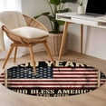 thumbnail image 5 of Independence Day Round Living Room Rugs 3.3 ft, 4th of July 250 Years Retro American Flag Red Stripe Washable Area Rug with Non-Slip Sturdy Edge Binding Round Front Door Mat Floor Carpet for Entryway, 5 of 9