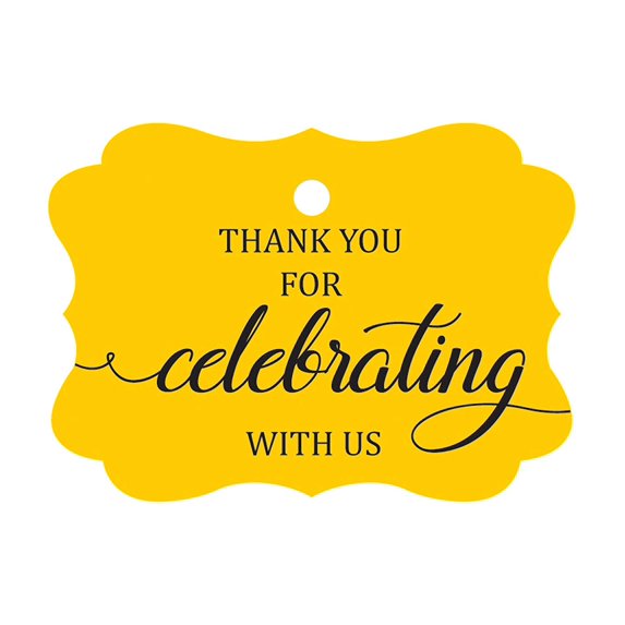 100 Pcs Custom Paper Tags Thank You For Celebrating Wedding Favor Gift Hang Tags