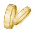 thumbnail image 3 of Pompeii3 Matching Gold His Hers Polished Wedding Band Ring Set, 3 of 5