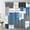 Blue, variant on Black and White Geometric Shower Curtain Decor, Abstract Mid Century Grey and Pink Shower Curtains for Bathroom 84X72 inch Polyester Fabric Bathroom Decoration Bath Curtains Hooks Included
