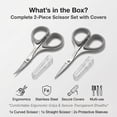thumbnail image 5 of Small Stainless Steel Cuticle Manicure Dry Skin Beauty Nail Scissors Set High Precision Tip Rubber Handle Grip Leather Cases, 5 of 7