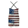 thumbnail image 5 of XIAOCHA Women's Patriotic Flag Print Pajama Set Loose Camisole V Neck Sleepwear Soft Bold Sleep Pajamas Set, 5 of 6
