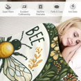 thumbnail image 3 of BCIIG Bee Honeycomb Flowers Warm Lightweight Fleece Blanket Soft Throw Blanket Living Rooms Sofa Decor Cow Gifts All Seasons Flannel Material Blanket 40x50in, 3 of 6