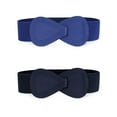 thumbnail image 1 of Cinturones elásticos para mujer INSPIRE CHIC de 2 piezas con hebilla de bloqueo, cinturón elástico para vestido de 85 cm/33.5" en azul marino y azul, 1 of 1