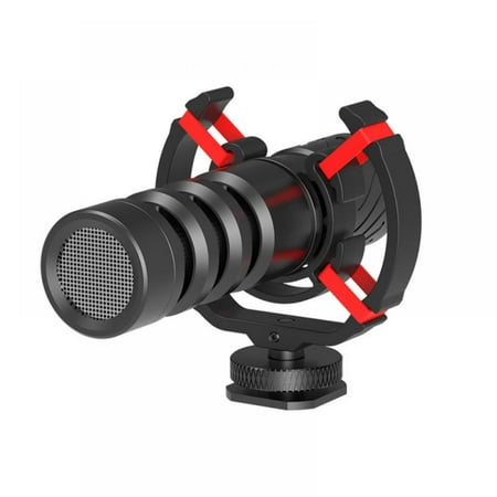 Universal Video Microphone with Shock Mount Case for iPhone Android Smartphones Canon EOS Nikon DSLR Cameras and Camcorders - Perfect Camera Microphone Mic