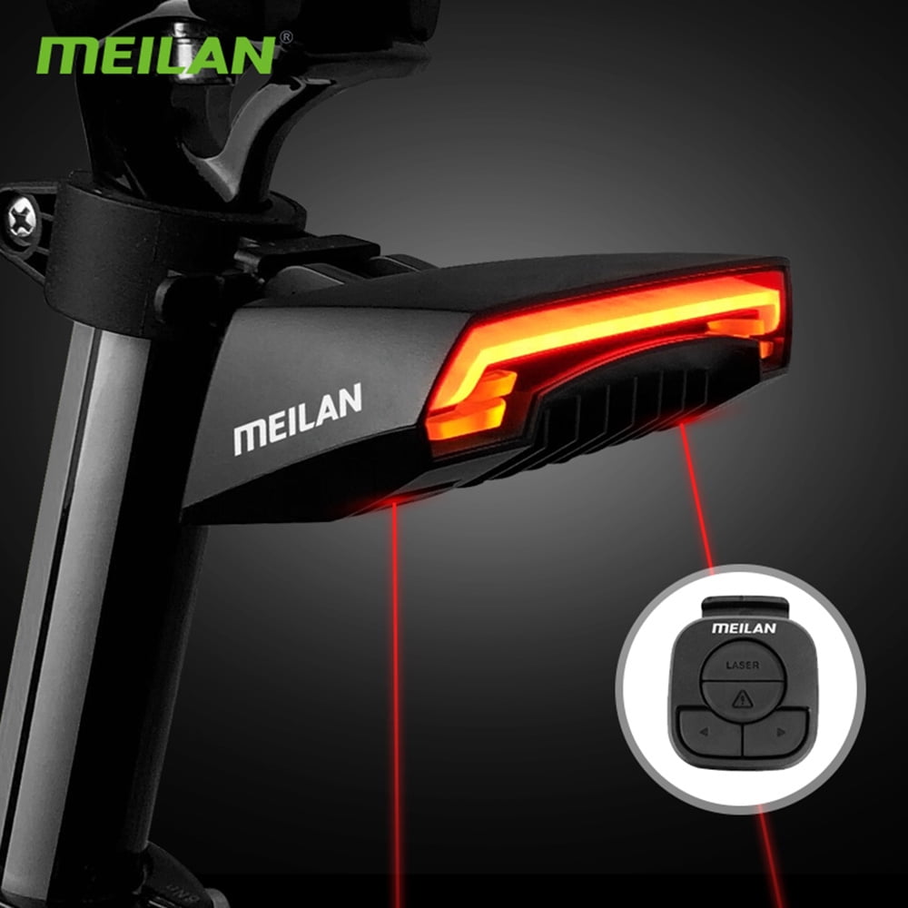 Wireless Remote Bicycle Indicator LED Bike Rear Tail Laser Turn Signal Light USB