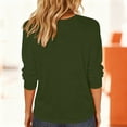 thumbnail image 4 of Up to 40% off Homenesgenics Womens 3/4Sleeve T Shirts Basic CrewNeck Tee Fall Casual Workout Fashion Casual Clothes Green S, 4 of 8
