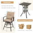 thumbnail image 3 of Costway Ensemble de Bar Pivotant 3 Pcs Hauteur Bistro avec Table et Tabourets Rembourrés pour Extérieur, 3 of 10