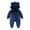 Navy, variant on REDARER Baby Girls Thermal Snowsuit Insulated Jumpsuit, Hooded Outdoor Romper for Winter Warmth,9-12 Months