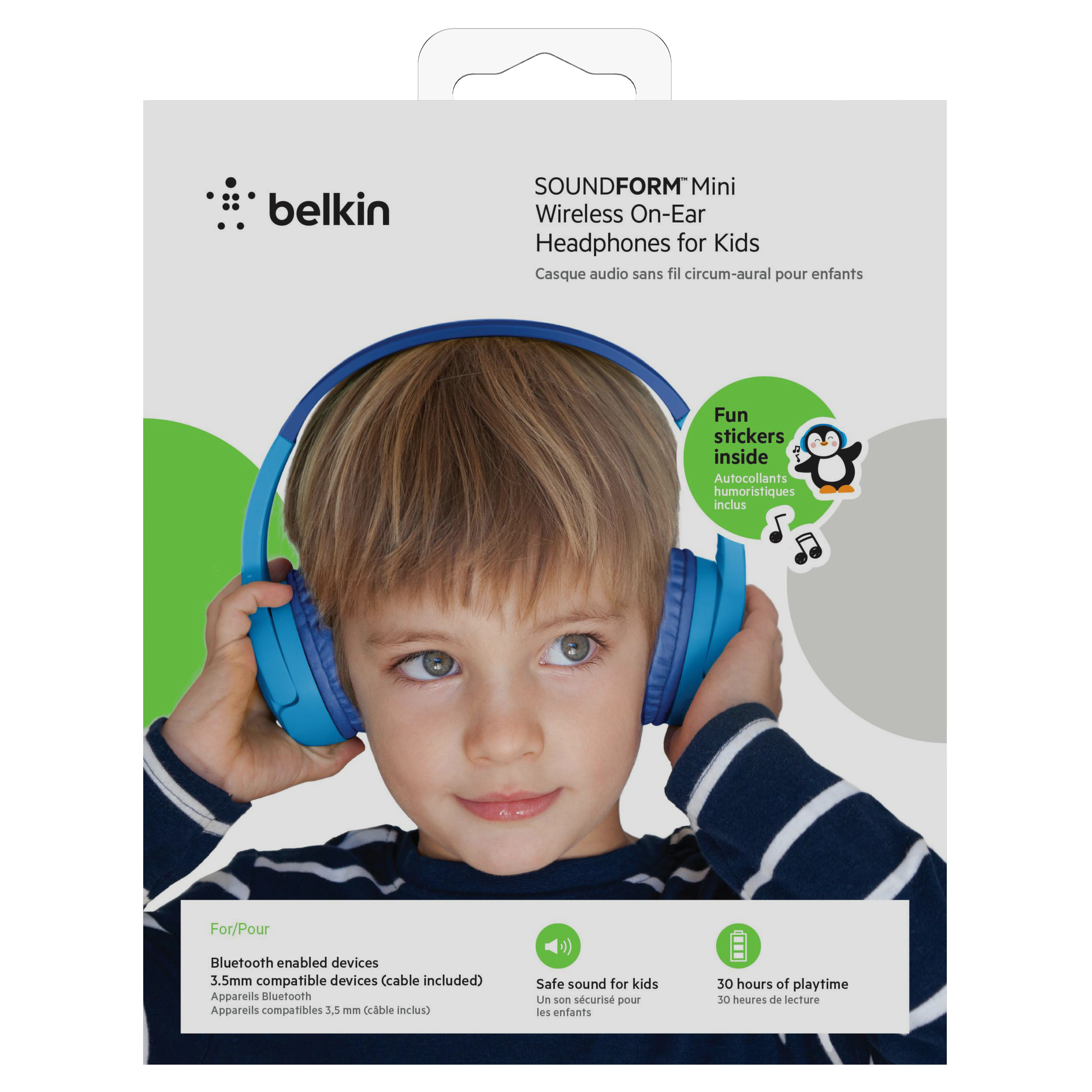 School Galaxy and More Belkin SoundForm Kids Wireless Headphones with Built in Microphone Travel Compatible with iPhones iPads Blue On Ear Headsets Girls and Boys for Online Learning 
