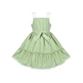 thumbnail image 2 of Girls Dress Green Check 1950s Classic Pearl Ruffle Strap Princess Casual 5 Years, 2 of 6