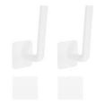 thumbnail image 1 of Unique Bargains 2 Pack Hat Racks for Baseball Caps, Plastic Adhesive Hat Hooks Hat Hangers, White, 1 of 7