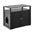thumbnail image 3 of Spaco Wooden Cat Litter Box Enclosure Hidden Cat Washroom with Storage Layer-Black,Cat Litter Box Enclosure, Cat Litter Box Furniture, Pet Crate, Cat Washroom Cabinet, Fits Most Litter Box, 3 of 13