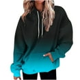 thumbnail image 2 of Pxxlle Plus Size Womens Hoodie Sweatshirts Fashion Gradient Graphic Hoodies Oversized Long Sleeve Pullover Tops with Pockets Black L, 2 of 5