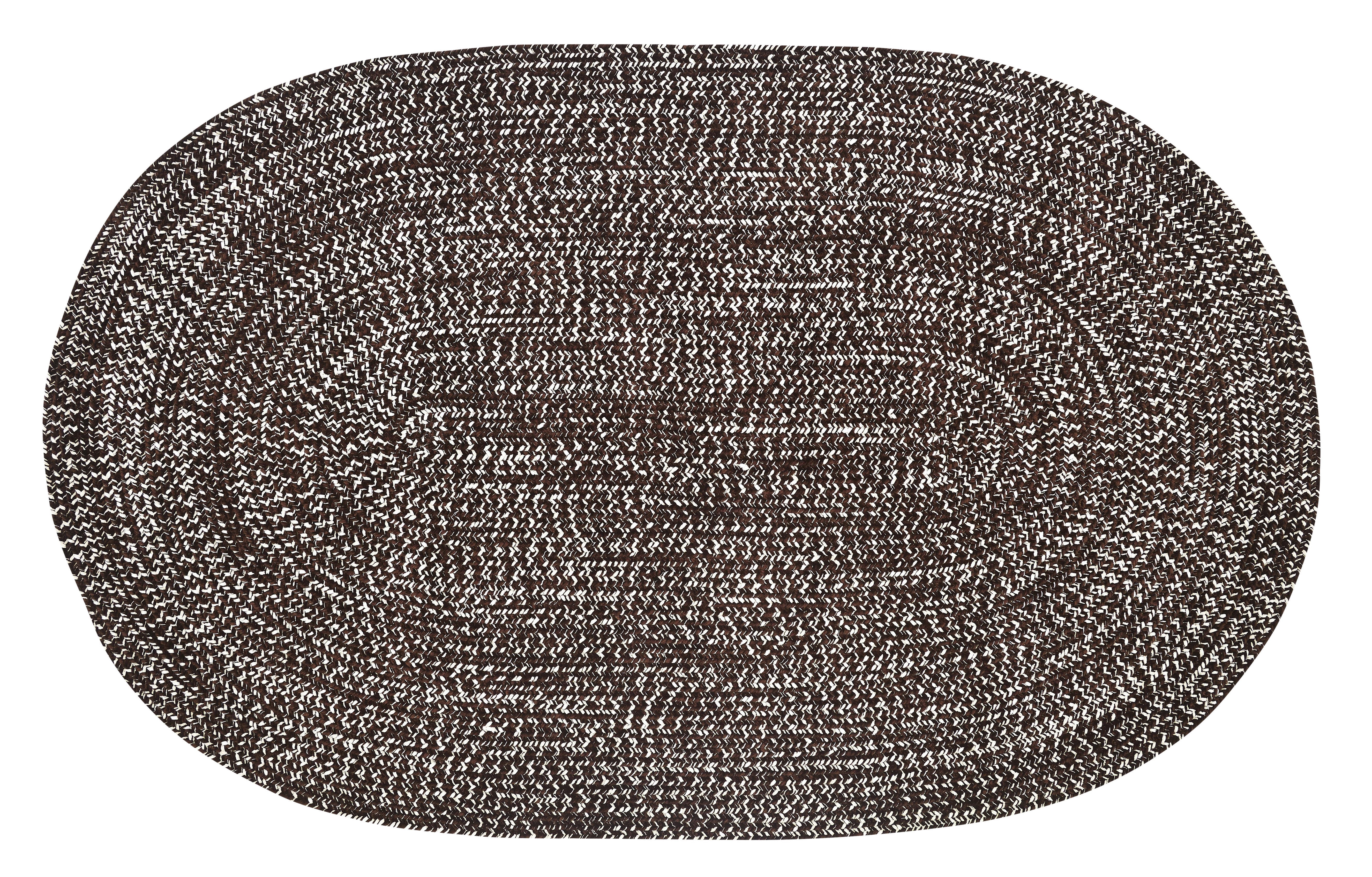 Better Trends 8' x 10' Oval Braided Rug 100% Polyester Durable and Stain Resistant Reversible Indoor Area Utility Rug, Chenille Tweed Collection - Dove/Chestnut