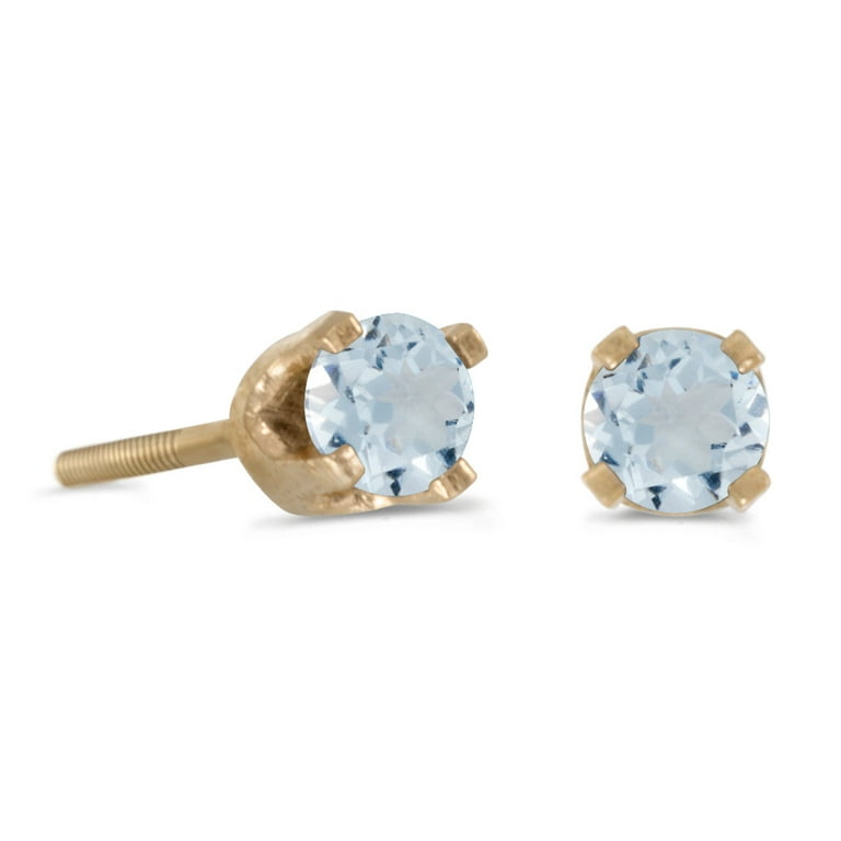 Aquamarine screw back sale earrings