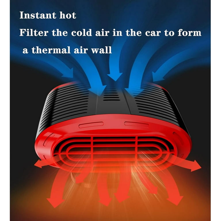 Car Heater, Portable Windshield Defroster, 12v 150w Plugs Into Cigarette Lighter Suction Cup Car Heaters, 2 in 1 Adjustable Heater with 360 Rotatable