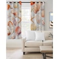 thumbnail image 2 of Orange Shells Coastal Kitchen Curtains Summer Beach Starfish Watercolor Cafe Short Curtains for Bathroom Blackout Window Curtain Small Window Treatment Drapes for Bedroom Living Room 27.5"x39"x2, 2 of 9