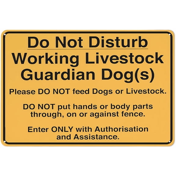 Do Not Disturb Working Livestock Guardian Dog Tin Sign - 12×8 Inches, Vintage Metal Warning Decor, Home Farm Bar Coffee Shop Club Wall Decor