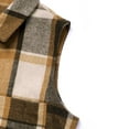 thumbnail image 5 of Fanxing Long Plaid Vest for Women Casual Lapel Sleeveless Cardigan Button Down Spring Fall Jacket with Pockets Khaki XL, 5 of 7