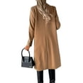 thumbnail image 3 of LUXUR Women Double-breasted Outwear Button Down Autumn Overcoats Khaki 3XL, 3 of 3