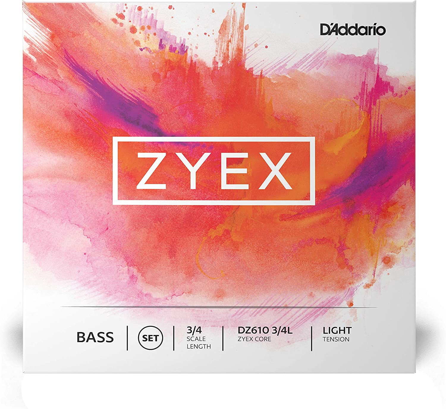 D'Addario Zyex Bass String Set, 3/4 Scale, Light Tension