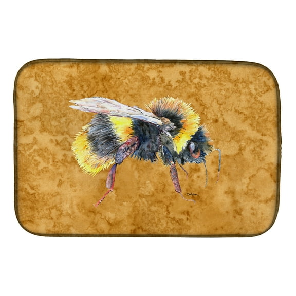 Bee on Gold Dish Drying Mat