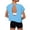 Blue, variant on Womens Short Sleeve Backless Tops Round Neck Open Back Design Casual Summer Blouse for Outdoor Outing and Sexy Casual Date Night Party
