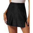 thumbnail image 6 of Riforla Women's Basic High Waist Solid Satin Bodycon Mini Pencil Skirt Skirts for Women Black L, 6 of 6