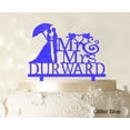 thumbnail image 1 of Mr & Mrs Wedding Cake Topper Personalized Glitter Blue Cake Topper Color Option Available 5-7 Inches Wide, 1 of 1