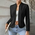 thumbnail image 5 of Uaswgudfs ​Women's Collarless Slim Fit Blazer - Open Front Structured Design with Contrast Piping Detail​, 5 of 9