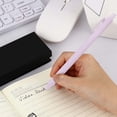 thumbnail image 6 of 1Pcs 0.5mm Retractable Gel Ink Pen,5.71in Matte Macaron Purple Click Ballpoint, Quick Dry Smudge Free Pocket Clip Writing Pen For Office Document Sorting & Daily Journaling, 6 of 6