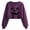 Purple, variant on Elvqul Women's Loose Fit Long Sleeve Sweatshirt Crew Neck Jack-O-Lantern Pumpkin Relaxed Athletic Sporty Active