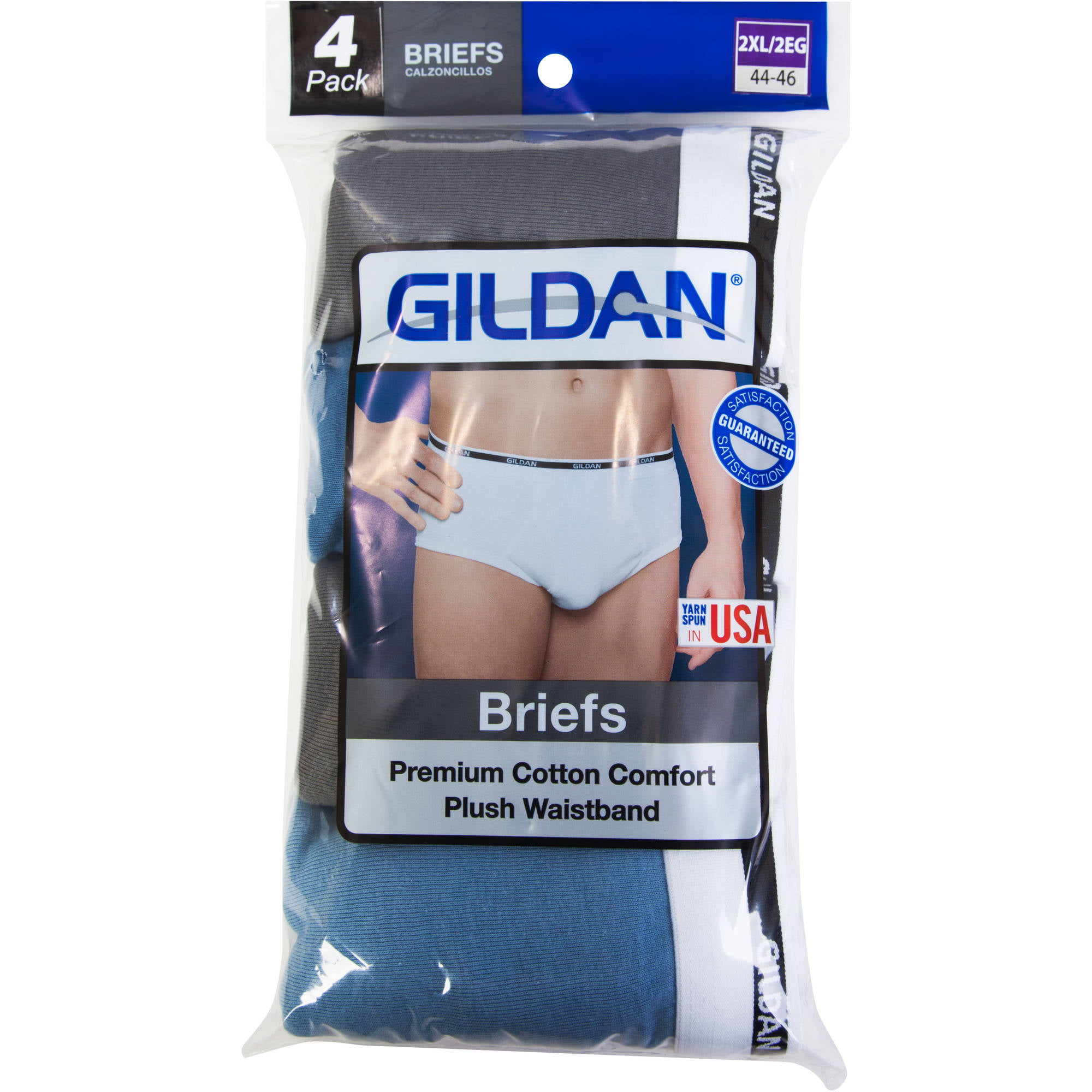 Gildan Big Men's Premium Cotton Brief, 4-Pack, 2-XL