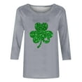 thumbnail image 4 of BLVB St Patricks Day Tops for Women 3/4 Sleeve Crewneck Shamrock Shirts Casual Trendy Festival Holiday Tunic Tee Tops, 4 of 5