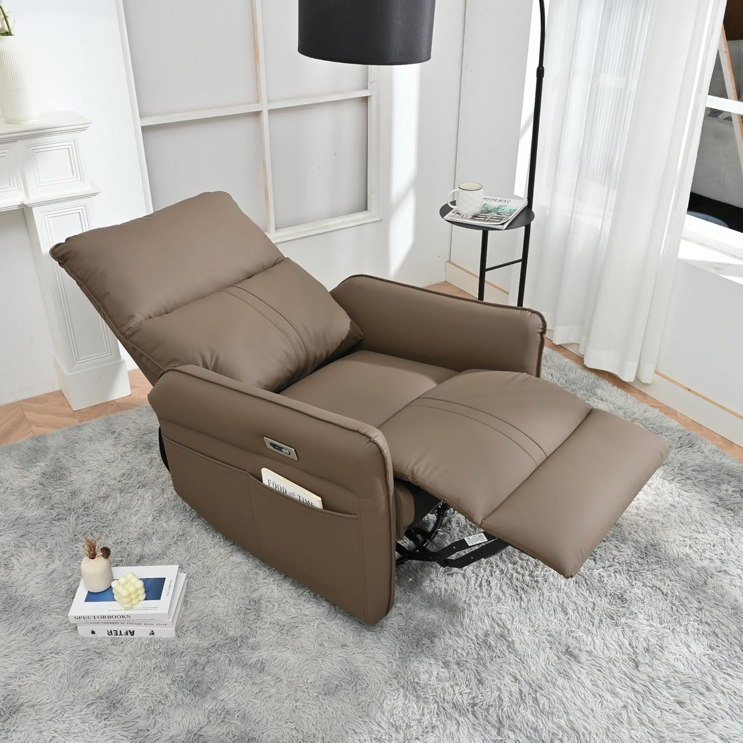 270° Power Swivel Rocker Recliner Chair, Electric Glider Reclining Sofa with USB Ports, Power Swivel Glider, Rocking Chair Nursery Recliners for Living Room