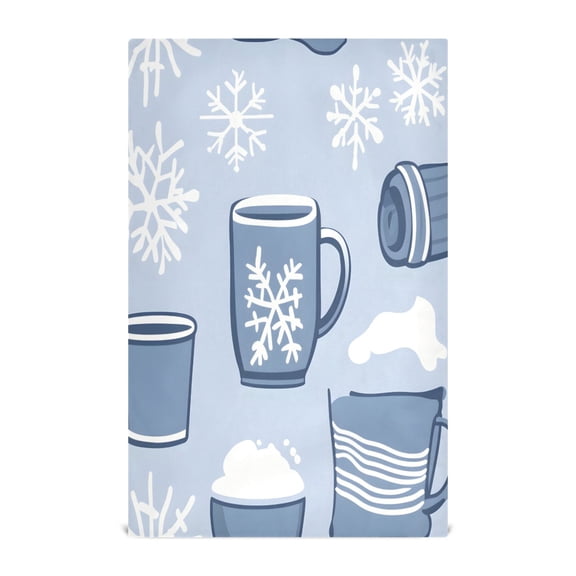 Winter Themed Pattern Decorative Waffle Towel Kitchen Dishcloth 28x18in Multi-Use Tea Towel