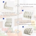 thumbnail image 5 of SAYEEC File Holder Storage Folder 4 Compartment Standing Desktop Hollow Organizer Gray Plastic Paper Notebook Magazine Bookstore for Office & Home, 5 of 6