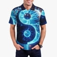 thumbnail image 5 of Yiaed Blue Yin And YangPrint Men's Short Sleeve Polo Shirt,Golf Polo for Men Three-Button Golf Shirt Athletic Casual Collared T-Shirt- Medium, 5 of 7