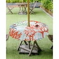 thumbnail image 4 of Fsddascl Ocean Coral Outdoor Tablecloth - 54 Inch Round Dining Table Cover, Abstract Boho Gradient Coastal Polka Dots Waterproof Outdoor Table Cloth with Umbrella Hole & Zipper for Picnic/Patio, 4 of 7
