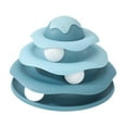 thumbnail image 2 of Esquirla Jouet pour Chat Rouleau Balles Jouet de Piste pour Chaton Exercice Physique Amusant Piste Circulaire 3 Couches avec Trois Balles Jouets pour Chat Bleu, 2 of 8