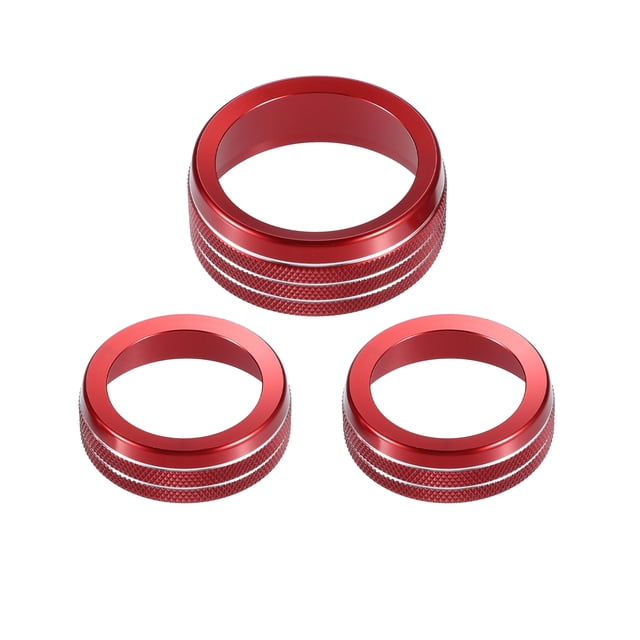 Unique Bargains 3 Pcs Anneau de Bouton de Commande de Volume Audio pour Climatiseur Intérieur pour Dodge Dart 2012-2018 Rouge