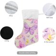 thumbnail image 3 of Coolnut 17.7 Inch Christmas Stockings, 1 PCS Colorful Butterflies Presonalized Large Stocking Sock for Family Holiday Xmas Party Decorations, 3 of 7