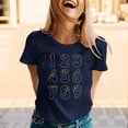 thumbnail image 3 of Tops de Manga Corta de las Mujeres Casual Impresa Camiseta Blusa Cuello Redondo Moda Poliéster Ligero Suave Cómodo para las Vacaciones Diarias de Trabajo de la Fiesta de Citas, 3 of 8