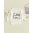 thumbnail image 3 of Musuos Baby Girl Casual Sweaters 3 6 9 12 18M Cute Long Sleeve Letter Embroidery Knit Pullover Infant Tops, 3 of 10