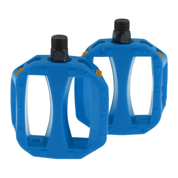 Unique Bargains Bicycle Pedal Plastic Universal Bike Flat Pedal with Reflective Strips Blue Fit 12mm Axles Non-Slip Bicycle Pedal for BMX MTB Road Bikes 1 Pair