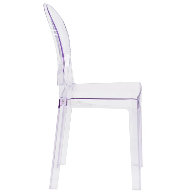 Flash Furniture Ghost Chair with Oval Back in Transparent Crystal